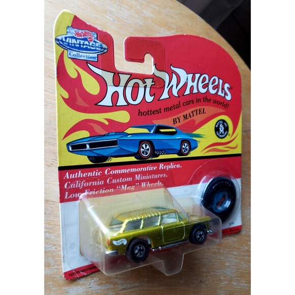1994 Hot Wheels CLASSIC NOMAD Lime Green Vintage Collection 5743 Red Line Button - Picture 7 of 14